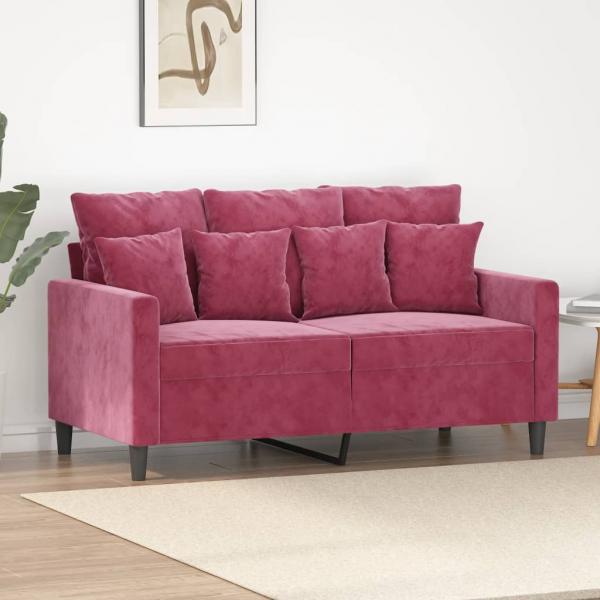 ARDEBO.de - 2-Sitzer-Sofa Weinrot 120 cm Samt