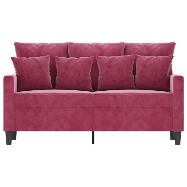 2-Sitzer-Sofa Weinrot 120 cm Samt