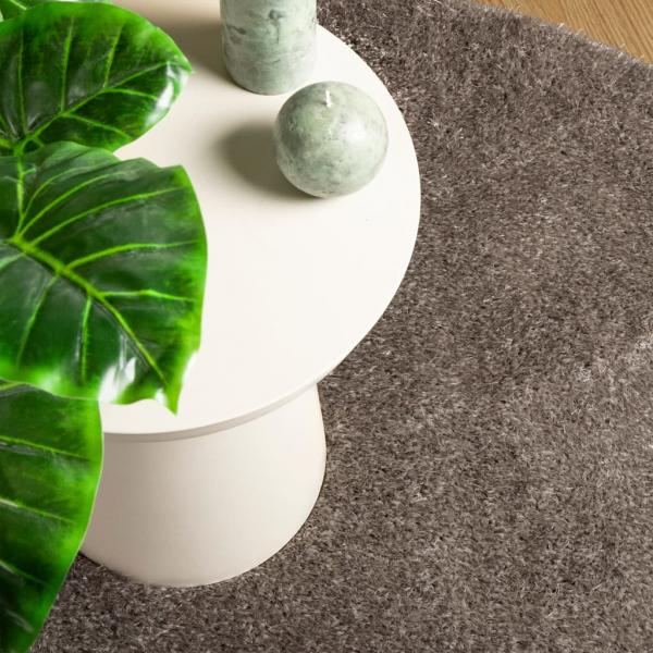 Teppich ISTAN Hochflor Glänzend Grau Ø 80 cm