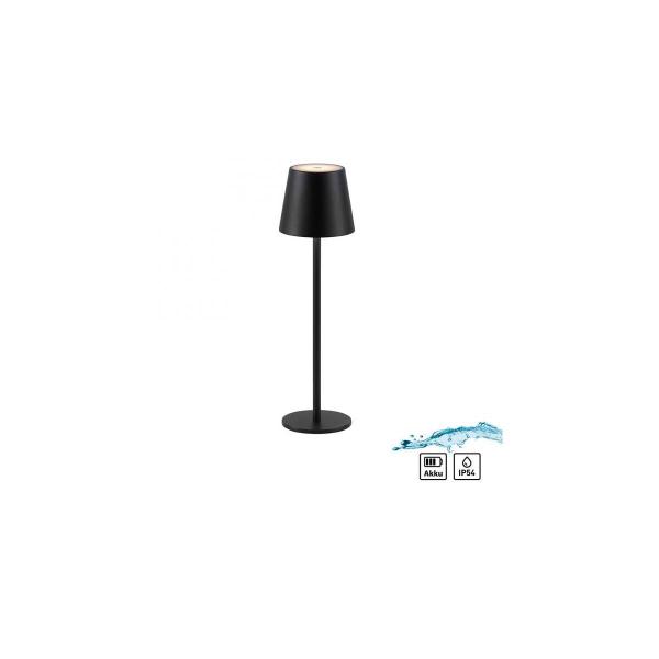 ARDEBO.de Leuchten Direkt Akku-Leuchte Leuchtendirekt Euria LED Außenlampe Schwarz mit Touchdimmer 3 W, Schwarz (19250-18)