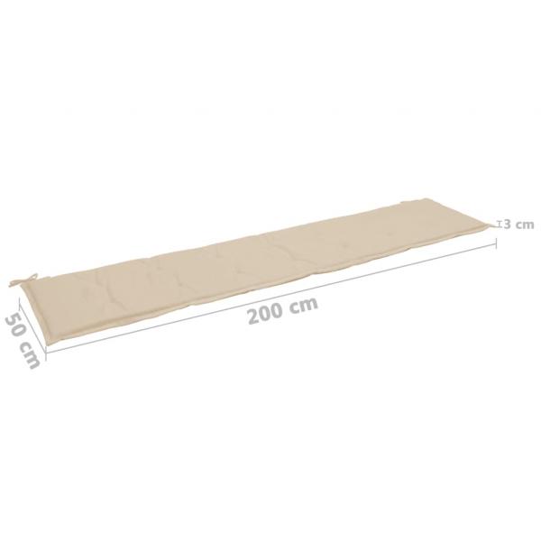 Gartenbank-Auflage Beige 200x50x3 cm Oxford-Gewebe