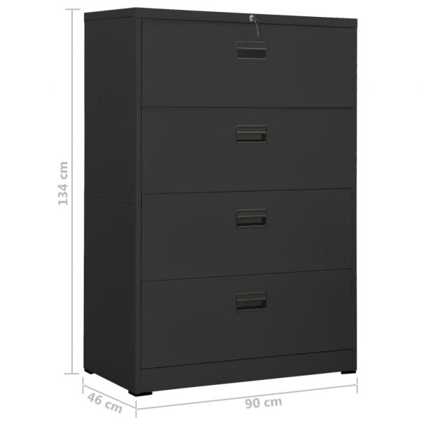 Aktenschrank Anthrazit 90x46x134 cm Stahl