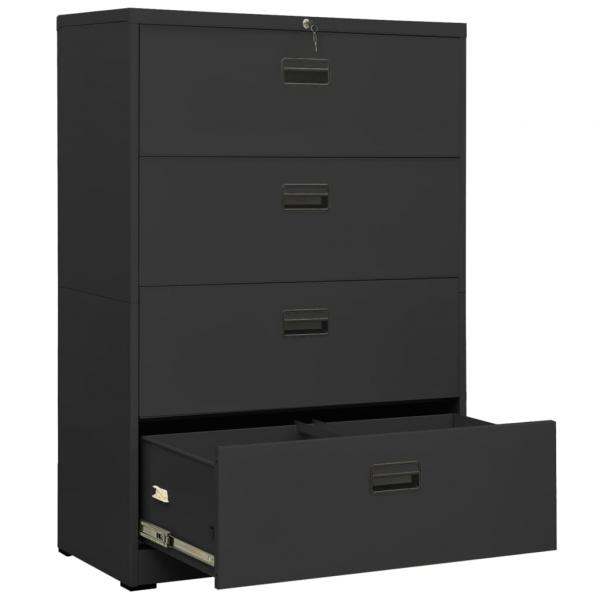 Aktenschrank Anthrazit 90x46x134 cm Stahl