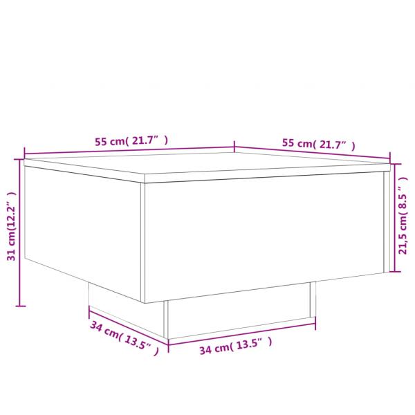 Couchtisch Grau Sonoma 55x55x31 cm Holzwerkstoff