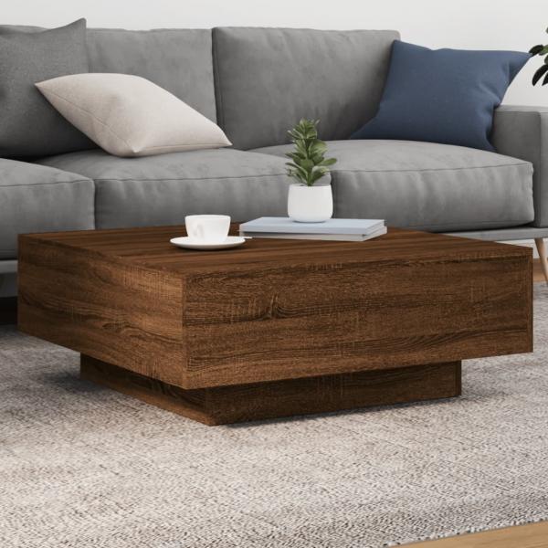 ARDEBO.de - Couchtisch Braun Eichen-Optik 80x80x31 cm Holzwerkstoff