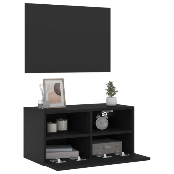 TV-Wandschrank Schwarz 60x30x30 cm Holzwerkstoff