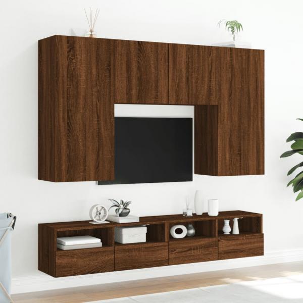 TV-Wandschrank Braun Eiche-Optik 80x30x30 cm Holzwerkstoff