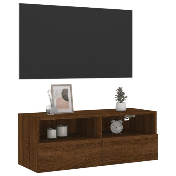 TV-Wandschrank Braun Eiche-Optik 80x30x30 cm Holzwerkstoff