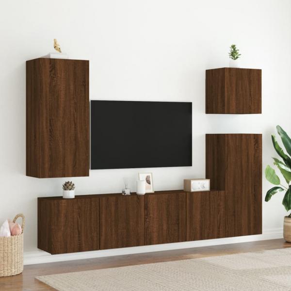 TV-Wandschrank Braun Eiche-Optik 40,5x30x90 cm Holzwerkstoff