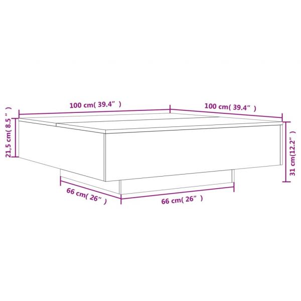 Couchtisch Braun Eichen-Optik 100x100x31 cm Holzwerkstoff