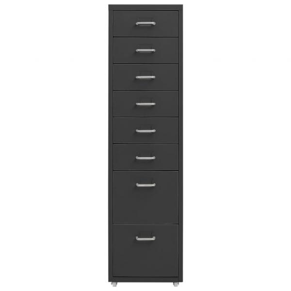 Aktenschrank mit Rollen Anthrazit 28x41x109 cm Metall