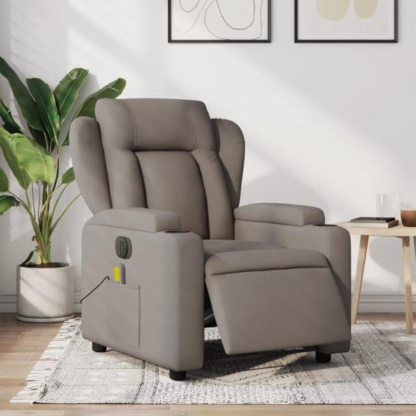 ARDEBO.de - Massagesessel Elektrisch Taupe Stoff