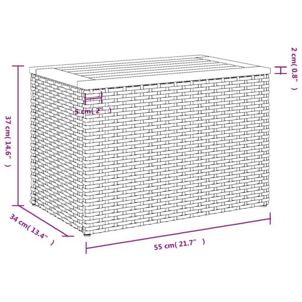 Garten-Beistelltische 2 Stk Schwarz 55x34x37cm Poly Rattan Holz