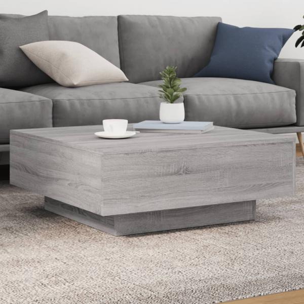 ARDEBO.de - Couchtisch Grau Sonoma 80x80x31 cm Holzwerkstoff