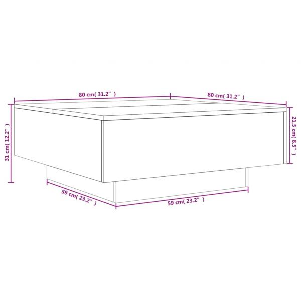 Couchtisch Grau Sonoma 80x80x31 cm Holzwerkstoff