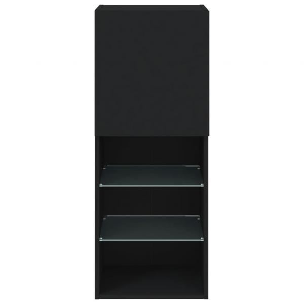 TV-Schrank mit LED-Leuchten Schwarz 40,5x30x102 cm