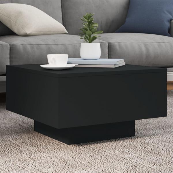 ARDEBO.de - Couchtisch mit LED-Leuchten Schwarz 55x55x31 cm