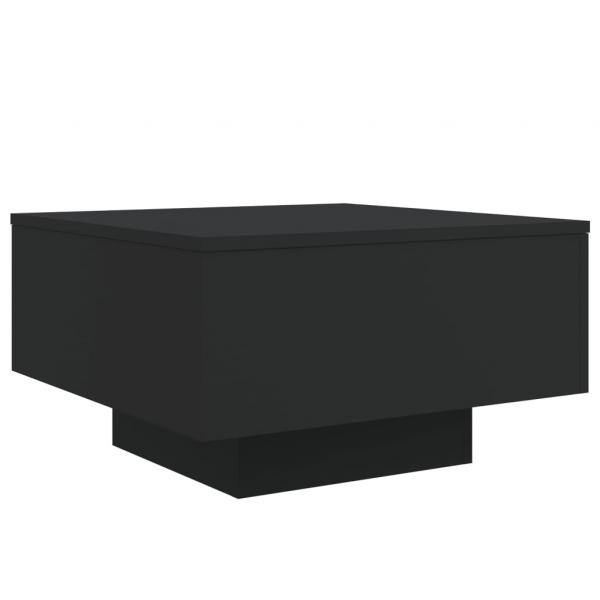 Couchtisch mit LED-Leuchten Schwarz 55x55x31 cm