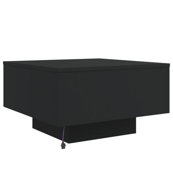 Couchtisch mit LED-Leuchten Schwarz 55x55x31 cm