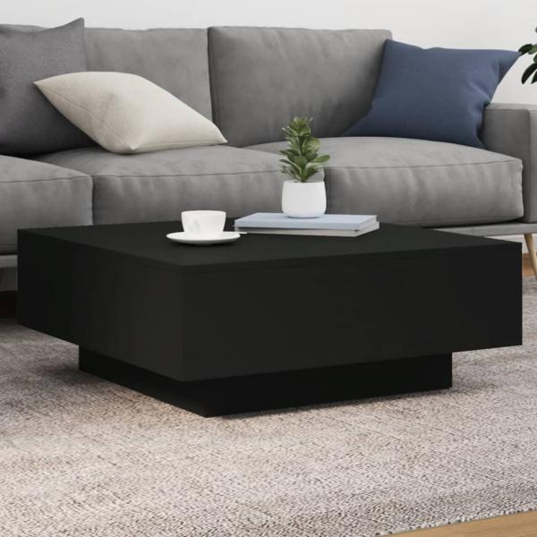 ARDEBO.de - Couchtisch mit LED-Leuchten Schwarz 80x80x31 cm