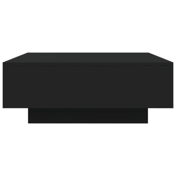 Couchtisch mit LED-Leuchten Schwarz 80x80x31 cm