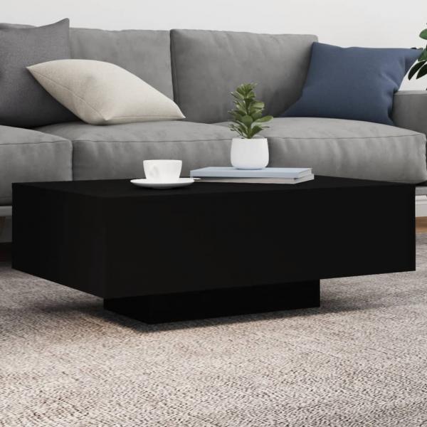 ARDEBO.de - Couchtisch mit LED-Leuchten Schwarz 85x55x31 cm