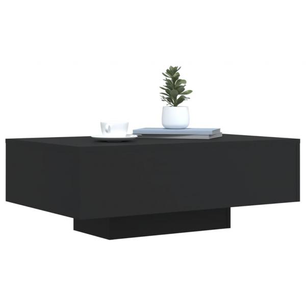 Couchtisch mit LED-Leuchten Schwarz 85x55x31 cm