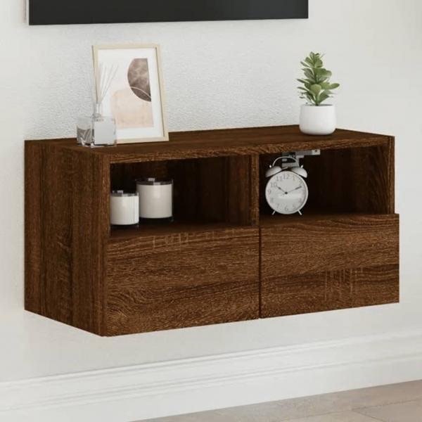 ARDEBO.de - TV-Wandschrank Braun Eiche-Optik 60x30x30 cm Holzwerkstoff