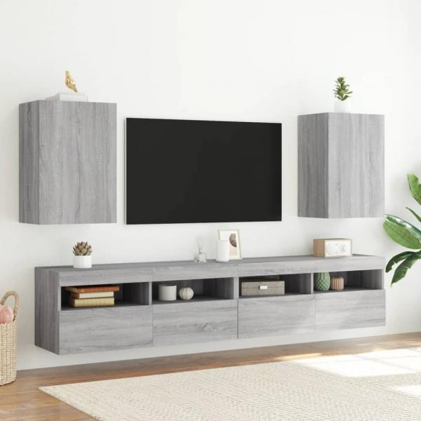 TV-Wandschränke 2 Stk. Grau Sonoma 40,5x30x60 cm Holzwerkstoff