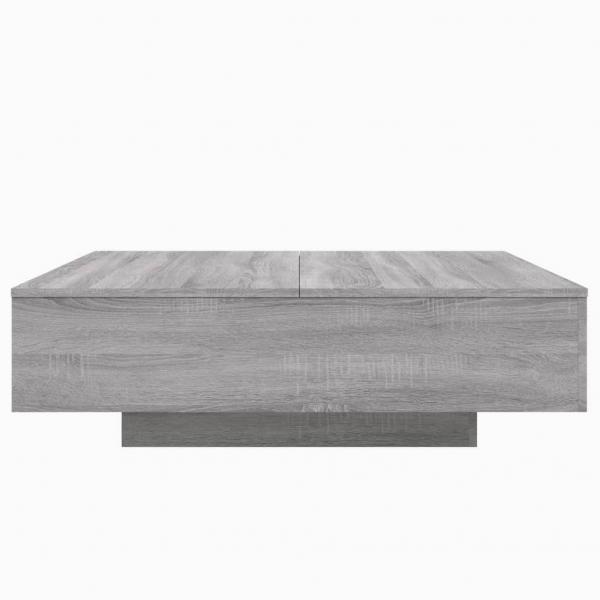 Couchtisch mit LED-Leuchten Grau Sonoma 100x100x31 cm