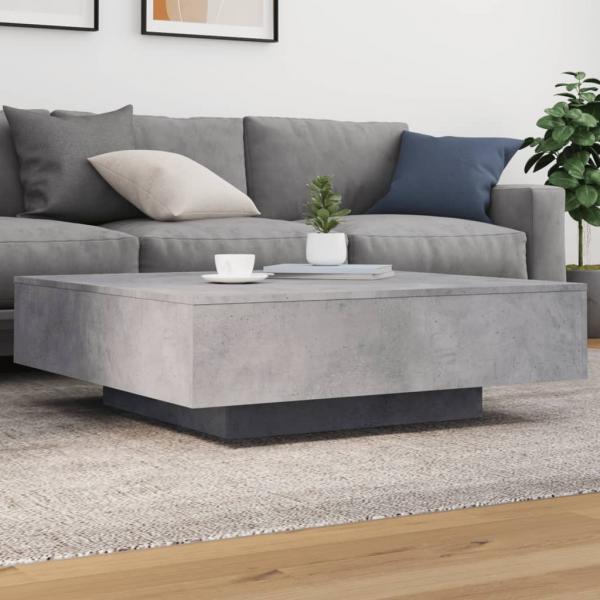 ARDEBO.de - Couchtisch mit LED-Leuchten Betongrau 100x100x31 cm