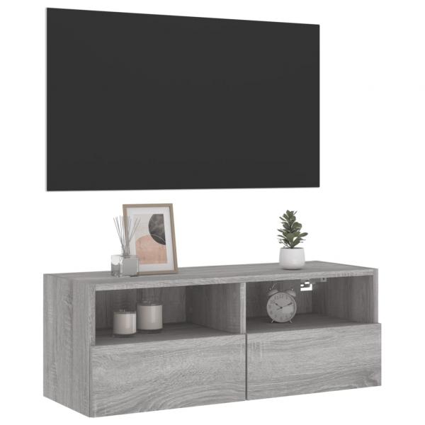 TV-Wandschrank Grau Sonoma 80x30x30 cm Holzwerkstoff