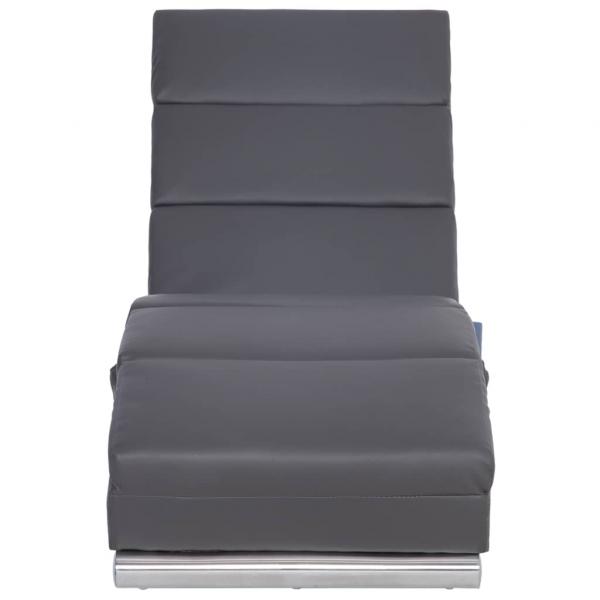 Massage Chaiselongue Grau Kunstleder