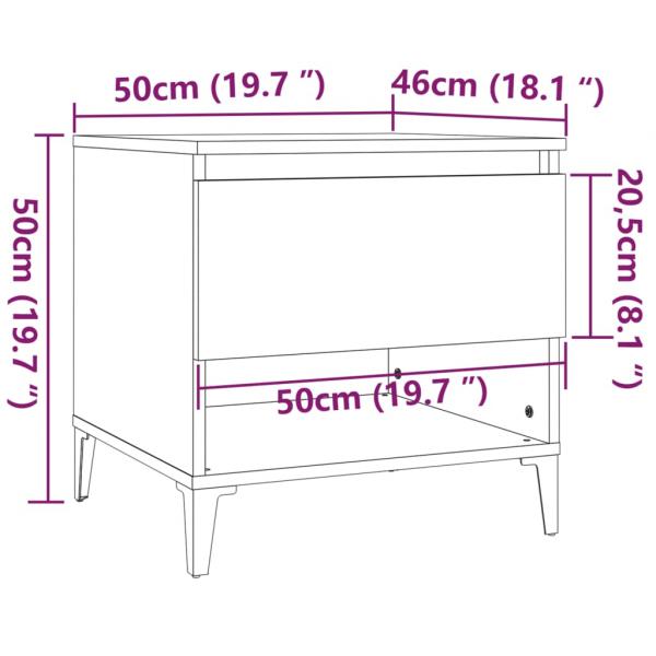 Beistelltisch Betongrau 50x46x50 cm Holzwerkstoff