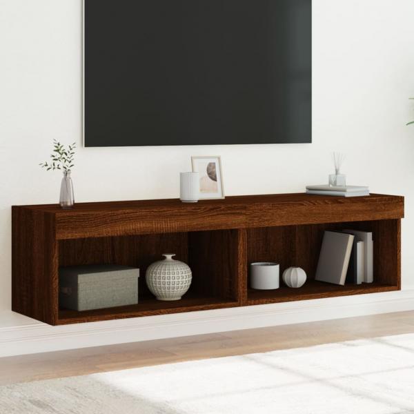 ARDEBO.de - TV-Schränke mit LED-Leuchten 2Stk. Braun Eiche-Optik 60x30x30cm