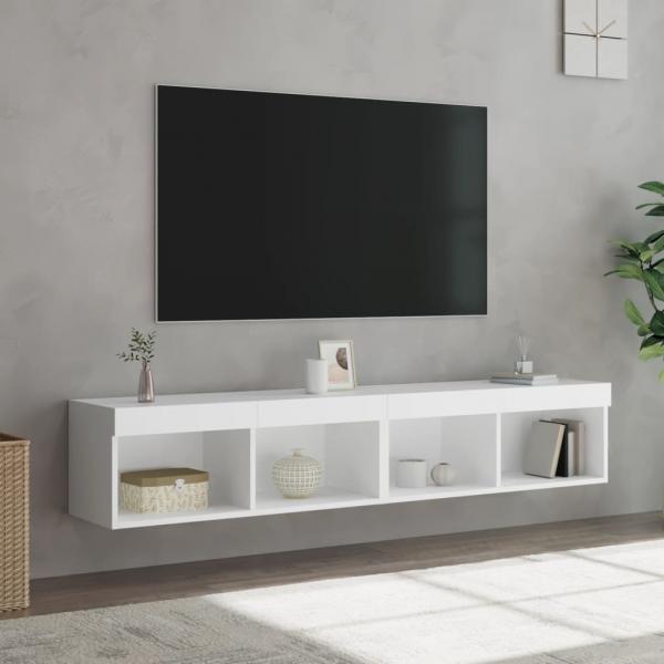 ARDEBO.de - TV-Schränke mit LED-Leuchten 2 Stk. Weiß 80x30x30 cm