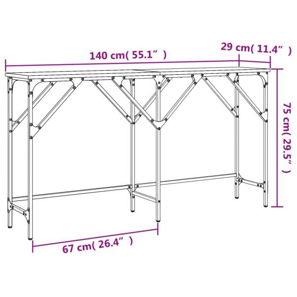 Konsolentisch Grau Sonoma 140x29x75 cm Holzwerkstoff