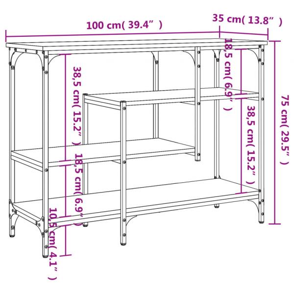 Konsolentisch mit Ablagen Sonoma-Eiche 100x35x75 cm