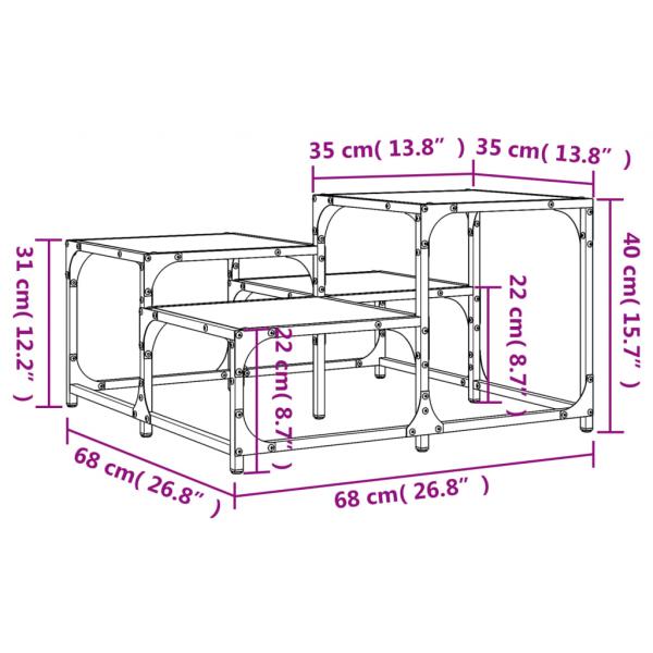 Couchtisch Sonoma-Eiche 68x68x40 cm Holzwerkstoff