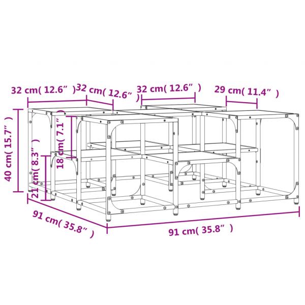 Couchtisch Braun Eichen-Optik 91x91x40 cm Holzwerkstoff