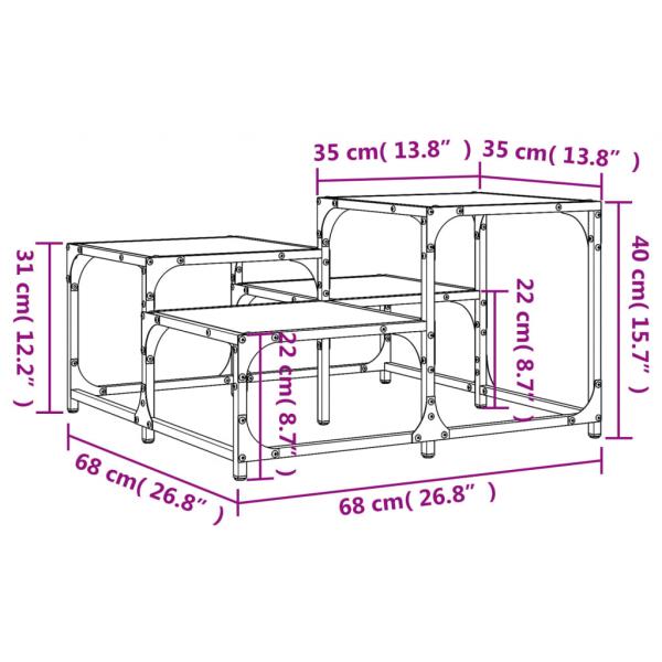 Couchtisch Grau Sonoma 68x68x40 cm Holzwerkstoff