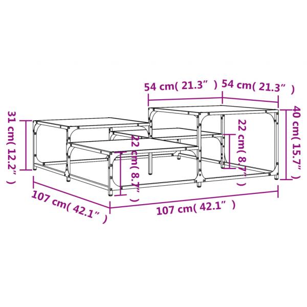 Couchtisch Schwarz 107x107x40 cm Holzwerkstoff