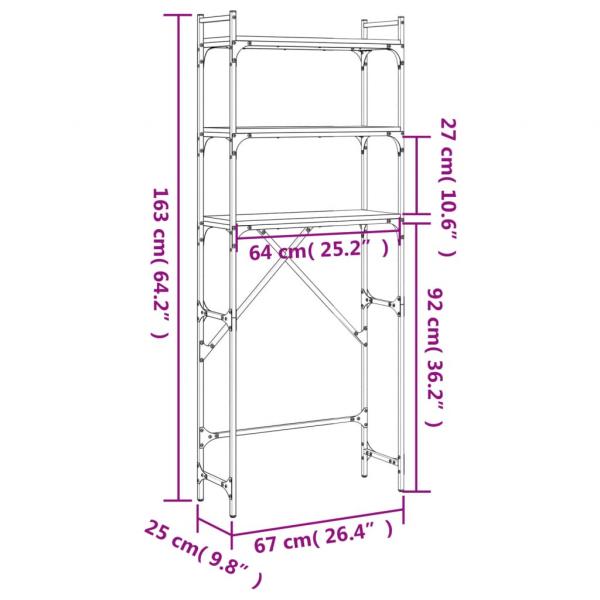 Waschmaschinenregal Sonoma-Eiche 67x25x163 cm Holzwerkstoff