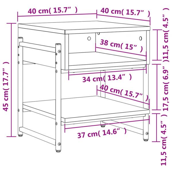 Couchtisch Braun Eichen-Optik 40x40x45 cm Holzwerkstoff