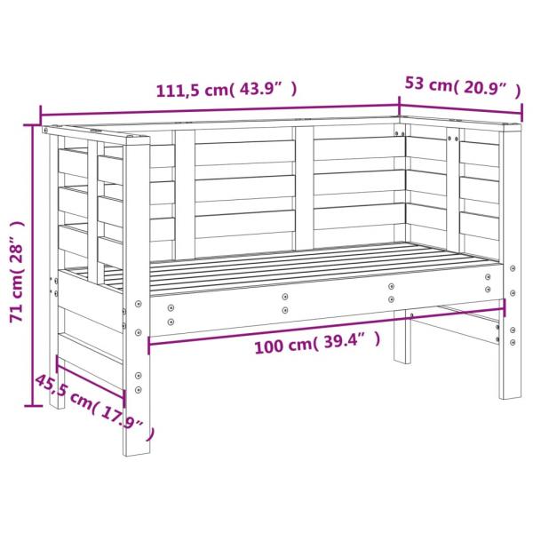 Gartenbank 111,5x53x71 cm Massivholz Douglasie