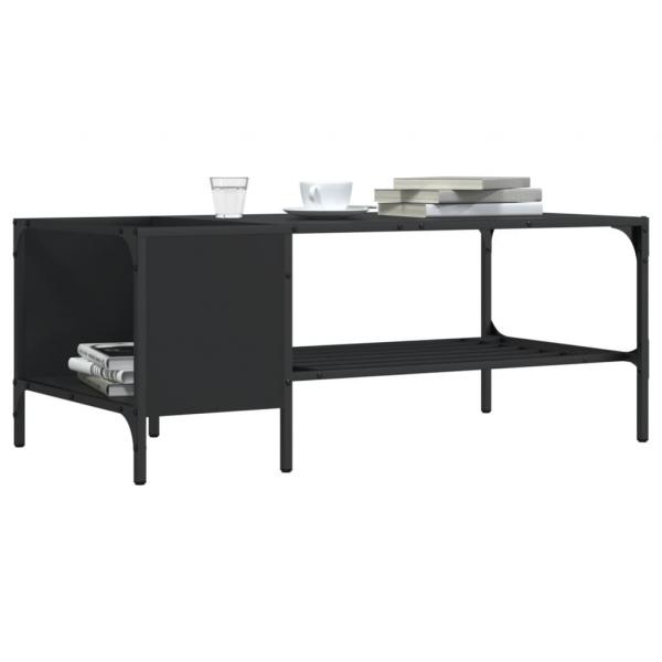 ARDEBO.de - Couchtisch mit Regal Schwarz 100x51x40 cm Holzwerkstoff