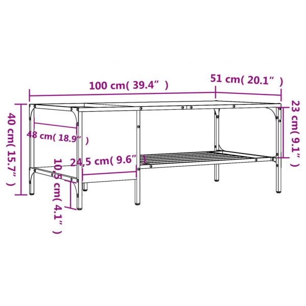 Couchtisch mit Regal Schwarz 100x51x40 cm Holzwerkstoff