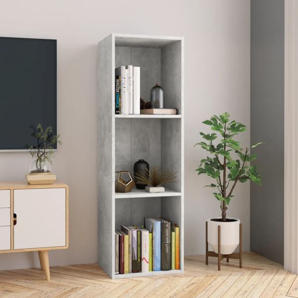 ARDEBO.de - Bücherregal/TV-Schrank Betongrau 36x30x114 cm Holzwerkstoff