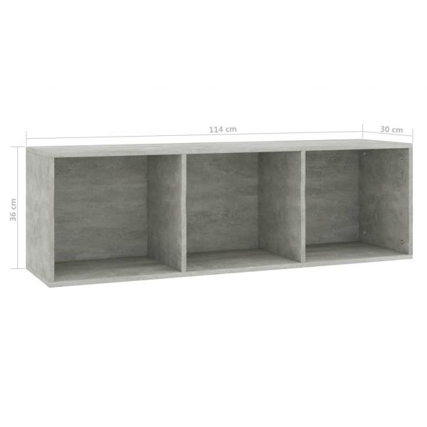 Bücherregal/TV-Schrank Betongrau 36x30x114 cm Holzwerkstoff