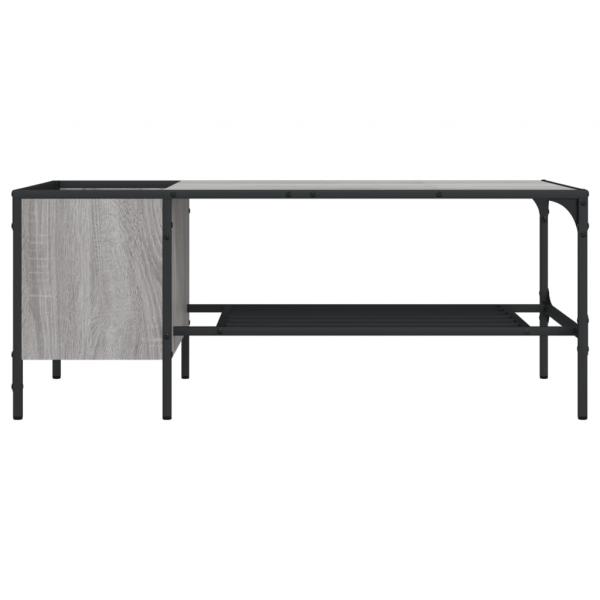 Couchtisch mit Regal Grau Sonoma 100x51x40 cm Holzwerkstoff